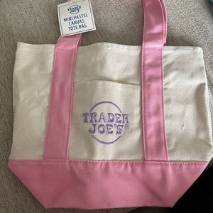 Pink and Cream Canvas Tote